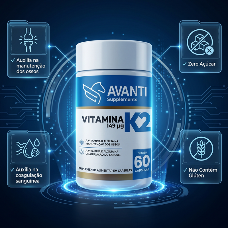 Suplemento Vitamínico K2 60 Cápsulas - Avanti Supplements